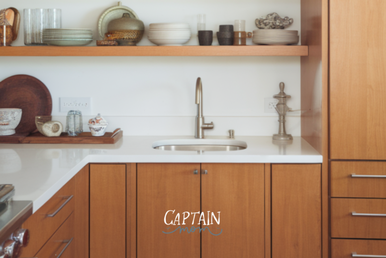 open shelving kitchen